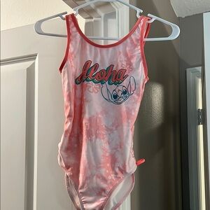 Girls Pink Tie-Dye Swimsuit Size L